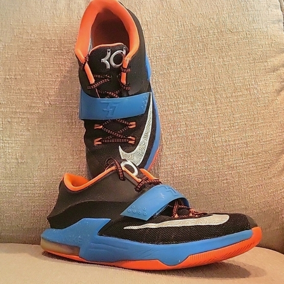 Nike Other - Nike KD 7 VII 7 'OKC Away' Thunder Blue Orange Black Silver Kid *size 5Y*